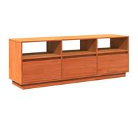 vidaXL Mueble de TV Madera Maciza de Pino marrón Cera 140x37x50 cm, Soporte de TV, Banco de TV, Mueble Soporte de TV, Armario de TV, aparador de TV