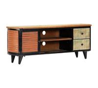 vidaXL Mueble de TV Madera Maciza Reciclada 120x30x45cm Mobiliario Hogar Casa Amplio Espacio para Almacenamiento Multimedia Resistente Duradera