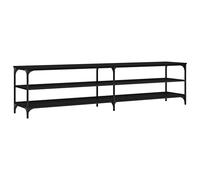 vidaXL Mueble de TV Metal y Madera contrachapada Negro 200x30x50 cm