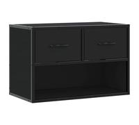 vidaXL Mueble de TV Metal y Madera de ingeniería Negro 60x31x39,5 cm, Soporte de TV, Mueble Multimedia, Consola de TV, Mueble de Alta fidelidad