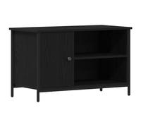 vidaXL Mueble de TV minimalista de roble negro con mucho espacio de almacenamiento | Se adapta a televisores de hasta 42 pulgadas | Madera de ingeniería | Solución moderna y elegante para sala de
