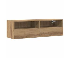 vidaXL Mueble de TV Montado en la Pared 100 x 30 x 30 cm Roble Artisan | Mucho espacio para tus cosas, Un look a la moda con líneas limpias, Hecho de roble macizo para que dure mucho tiempo