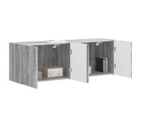 vidaXL Mueble de TV Montado en la Pared 2 pcs Gris Sonoma, Organizador de Sala de Estar, Mueble Moderno de Pared, Amplias Soluciones Multimedia, Centro de Entretenimiento Chido, Estantes Elegantes