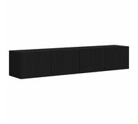 vidaXL Mueble de TV Montado en la Pared 2 pcs Negro 60 x 31 x 29.5 cm, Muebles de Sala, solución Moderna de Almacenamiento, estantes montados en Pared, Centro de Entretenimiento Funcional
