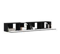 vidaXL Mueble de TV Montado en la Pared 2 pcs Negro 60 x 31 x 29.5 cm, Muebles de Sala, solución Moderna de Almacenamiento, estantes montados en Pared, Centro de Entretenimiento Funcional
