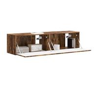 vidaXL Mueble de TV Montado en la Pared 2 pcs Roble Ahumado, Muebles de Sala, solución Moderna de Almacenamiento, estantes montados en Pared, Centro de Entretenimiento Funcional