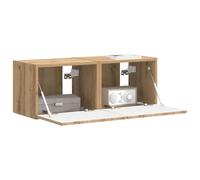 vidaXL Mueble de TV Montado en la Pared 2 pcs Roble Artesanal, Muebles de Sala, solución Moderna de Almacenamiento, estantes montados en Pared, Centro de Entretenimiento Funcional