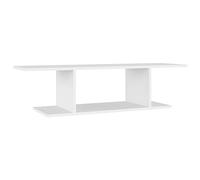 vidaXL Mueble de TV montado en la pared en color blanco - Soporte de televisión de madera de diseño moderno con compartimento abierto para sala de estar y dormitorio - 103 x 30 x 26,5 cm