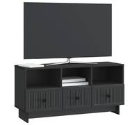 vidaXL Mueble de TV Negro 102 x 34,5 x 50 cm Madera de Ingeniería, Mueble de Sala, Rectangular, Vintage, con Mucho Espacio de Almacenamiento, Estante de Madera, ¡Organiza tu hogar