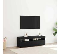 vidaXL Mueble de TV Negro 120 x 35 x 40 cm Madera de ingeniería, Moderno rectangular, armario para medios, de almacenamiento para sala, diseño limpio, decoración