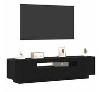 vidaXL Mueble de TV Negro 160 x 35 x 40 cm Madera de ingeniería, Mueble de TV Moderno Rectangular, Almacenamiento Duradero de Medios, Muebles Minimalistas para Sala de Estar, Diseño Elegante de Bajo