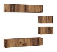 vidaXL Mueble de TV para el salón, con Almacenamiento y estanterías modulares. Tiene un Look Vintage y es rústico, se Monta en la Pared.