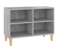 Mueble De Tv Patas De Madera Maciza Gris Hormigón 69,5x30x50 Cm Vidaxl