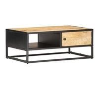 vidaxl Mueble de TV puerta tallada madera de mango rugosa 90x55x36 cm