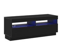 vidaXL Mueble de TV Roble Negro 100 x 35 x 40 cm Madera de ingeniería, Sala Moderna, Consola de Medios Elegante, Armario de Almacenamiento versátil, Soporte para TV USB