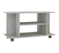 vidaXL Mueble de TV Ruedas Madera ingeniería Gris hormigón 80x40x45 cm