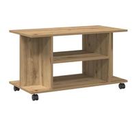 vidaXL Mueble de TV Ruedas Madera ingeniería Roble Artisan 80x40x45 cm