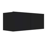 vidaXL Mueble de TV Salón Comedor Mesa Centro Televisión Televisor Equipo de Música Armario Bajo Almacenaje Soporte de Contrachapada Negro 80x30x30cm