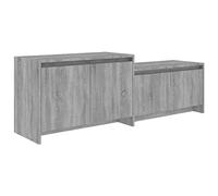 vidaXL Mueble de TV Soporte Mobiliario Aparador Armario Estante Salón Sala de Estar Dormitorio Decoración Contrachapada Gris Sonoma 146,5x35x50cm