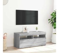 VIDAXL - Mueble para TV con luces LED gris Sonoma 90 x 35 x 40 cm