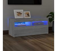 VIDAXL - Mueble para TV con luces LED gris Sonoma 90 x 35 x 40 cm