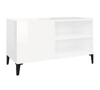vidaXL Mueble Discos Madera contrachapada Blanco Brillo 84,5x38x48 cm