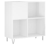 vidaXL Mueble Discos Madera contrachapada Blanco Brillo 84,5x38x89 cm