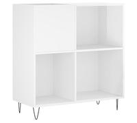 vidaXL Mueble Discos Madera contrachapada Blanco Brillo 84,5x38x89 cm