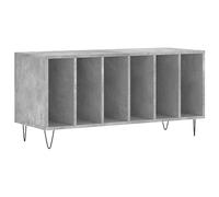 vidaXL Mueble Discos Madera contrachapada Gris hormigón 100x38x48 cm, Mueble Tocadiscos, Armario para almacenaje de vinilos, Armario de Tocadiscos