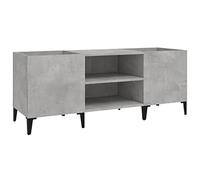 vidaXL Mueble Discos Madera contrachapada Gris hormigón 121x38x48 cm, Mueble para Tocadiscos, Armario de almacenaje de Discos, Mueble para Discos de Vinilo