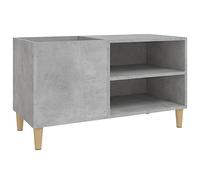 vidaXL Mueble Discos Madera contrachapada Gris hormigón 84,5x38x48 cm, Mueble para Tocadiscos, Armario de almacenaje de Discos, Mueble para Discos de Vinilo