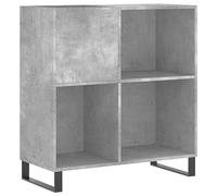 vidaXL Mueble Discos Madera contrachapada Gris hormigón 84,5x38x89 cm, Mueble Tocadiscos, Armario para almacenaje de vinilos, Armario de Tocadiscos