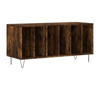 vidaXL Mueble Discos Madera contrachapada Roble Ahumado 100x38x48 cm, Mueble Tocadiscos, Armario para almacenaje de vinilos, Armario de Tocadiscos
