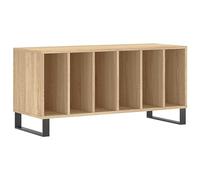 vidaXL Mueble tocadiscos Armario para vinilos Madera contrachapada Roble Sonoma 100x38x48 cm