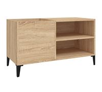 vidaXL Mueble Discos Madera contrachapada Roble Sonoma 84,5x38x48 cm, Mueble para Tocadiscos, Armario de almacenaje de Discos, Mueble para Discos de Vinilo