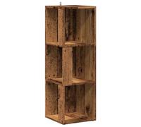 vidaXL Mueble esquinero de madera contrachapada, madera antigua, 33x33x100 cm