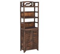 vidaXL Estantería Expositor Estante Armario Almacenaje Librería Baño Exhibición Decoración Marrón Oscuro 46x24x140 cm Madera Maciza Paulownia