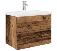vidaXL Mueble Lavabo con Lavabo Integrado y Grifo Madera Vieja, Armario de baño con Lavabo, Mueble de baño, Mueble de Lavabo de baño