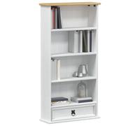 vidaXL Mueble para CDs 52 x17.5 x103 cm Madera de pino macizo, Sala de estar, Rectangular, Estilo rústico, Diseño duradero, Acabado de veta de madera