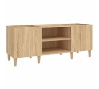 vidaXL Mueble de Discos contrachapada Roble Sonoma 121x38x48 cm, Mueble para Tocadiscos, Armario de almacenaje de Discos, Mueble para Discos de Vinilo