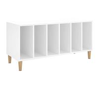 vidaXL Mueble para Discos Madera contrachapada Blanco 100x38x48 cm, Mueble para Tocadiscos, Armario de almacenaje de Discos, Mueble para Discos de Vinilo