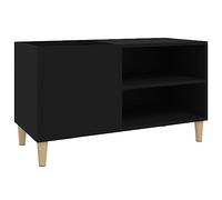 vidaXL Mueble para discos, madera contrachapada, negro, 84,5 x 38 x 48 cm
