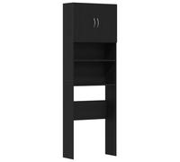 vidaXL Mueble para Lavadora de Madera de Roble Negro 64x24x190 cm, Armario de Lavadora, Armario de lavandería, Armario de lavandería