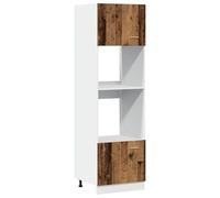 vidaXL Armario de microondas Madera ingeniería Envejecida 60x57x207 cm