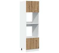 vidaXL Mueble para microondas Lyon Roble Artesanal 60x57x207 cm Madera de ingeniería