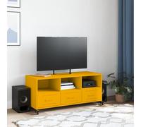 vidaXL Mueble para TV Acero Laminado en frío Amarillo 100,5x39x43,5 cm