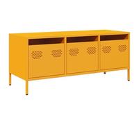 vidaXL Mueble para TV Acero Laminado en frío Amarillo 101,5x39x43,5 cm, Soporte de TV, aparador de TV, Mueble bajo, Banco de TV, Mueble de Metal