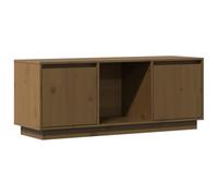 vidaXL Mueble para TV Aparador Armario Estante Soporte Mobiliario Salón Sala de Estar Dormitorio Madera Maciza de Pino Marrón Miel 110,5x35x44 cm