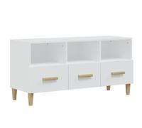 vidaXL Mueble para TV Aparador Armario Soporte Auxiliar Consola Cajón Entrada Sala Estante Mueble Casa Salón Madera Contrachapada Blanco