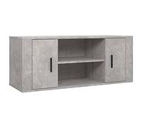 vidaXL Mueble para TV Auxiliar Soporte Televisión Compartimiento Almacenamiento Salón Sala de Estar Dormitorio Madera Contrachapada Gris Hormigón